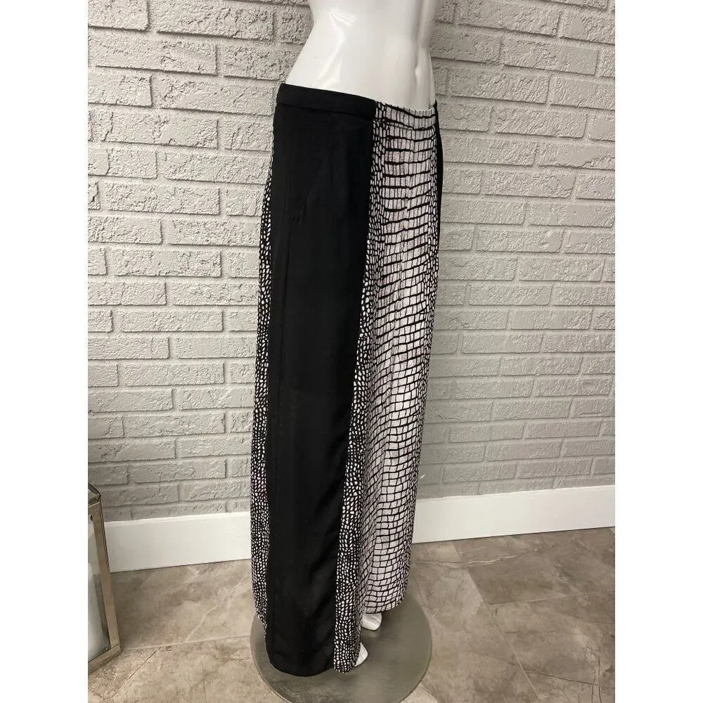 Carmen Marc Valvo Women Black White Mini With Maxi Overlay Combo Skirt Size 6